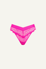 Signature Lace V Brazilian - Neon Pink