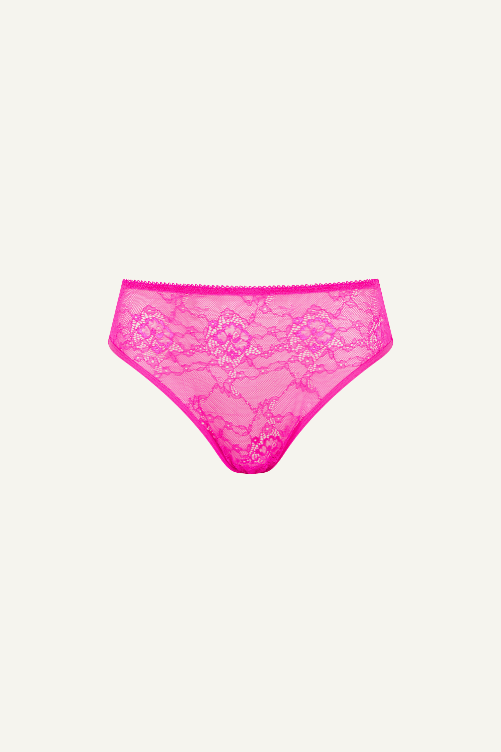 Signature Lace High Waisted Brief - Neon Pink