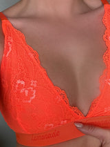 Signature Lace Bralette - Neon Orange