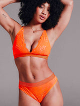 Signature Lace Bralette - Neon Orange