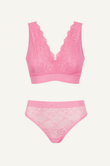 Signature Lace Fuller Cup Bralette & Brief - Pastel Pink