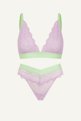 Signature Lace Bralette & Brazilian - Pastel Lilac