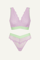Signature Lace Fuller Cup Bralette & Brazilian - Pastel Lilac