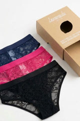 Black, Pink, Navy Lace Briefs 3 Pack