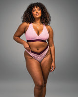 Signature Lace Fuller Cup Bra - Pink & Burgundy