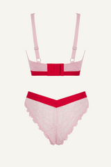Signature Lace Fuller Cup Bralette & Brazilian - Light Pink