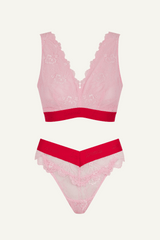 Signature Lace Fuller Cup Bralette & Brazilian - Light Pink