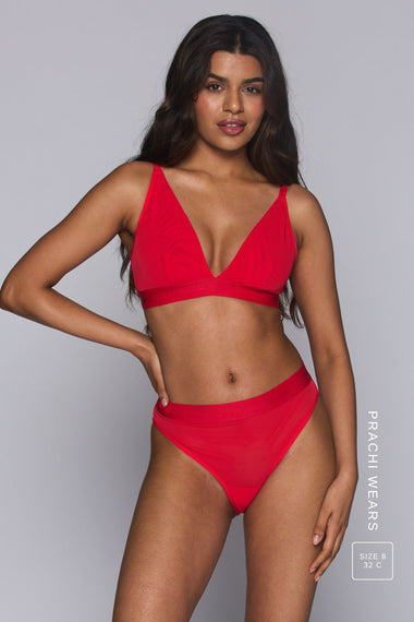 So Soft Mesh Bralette - Red