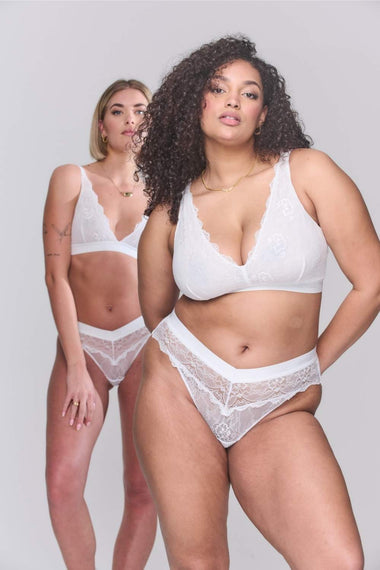Signature Lace Bralette - White