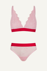 Signature Lace Bralette & Brief Set - Light Pink