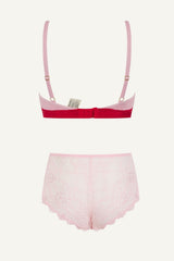 Signature Lace Bralette & Short Set - Light Pink