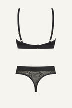 Signature Kanten Bralette & String Set - Zwart