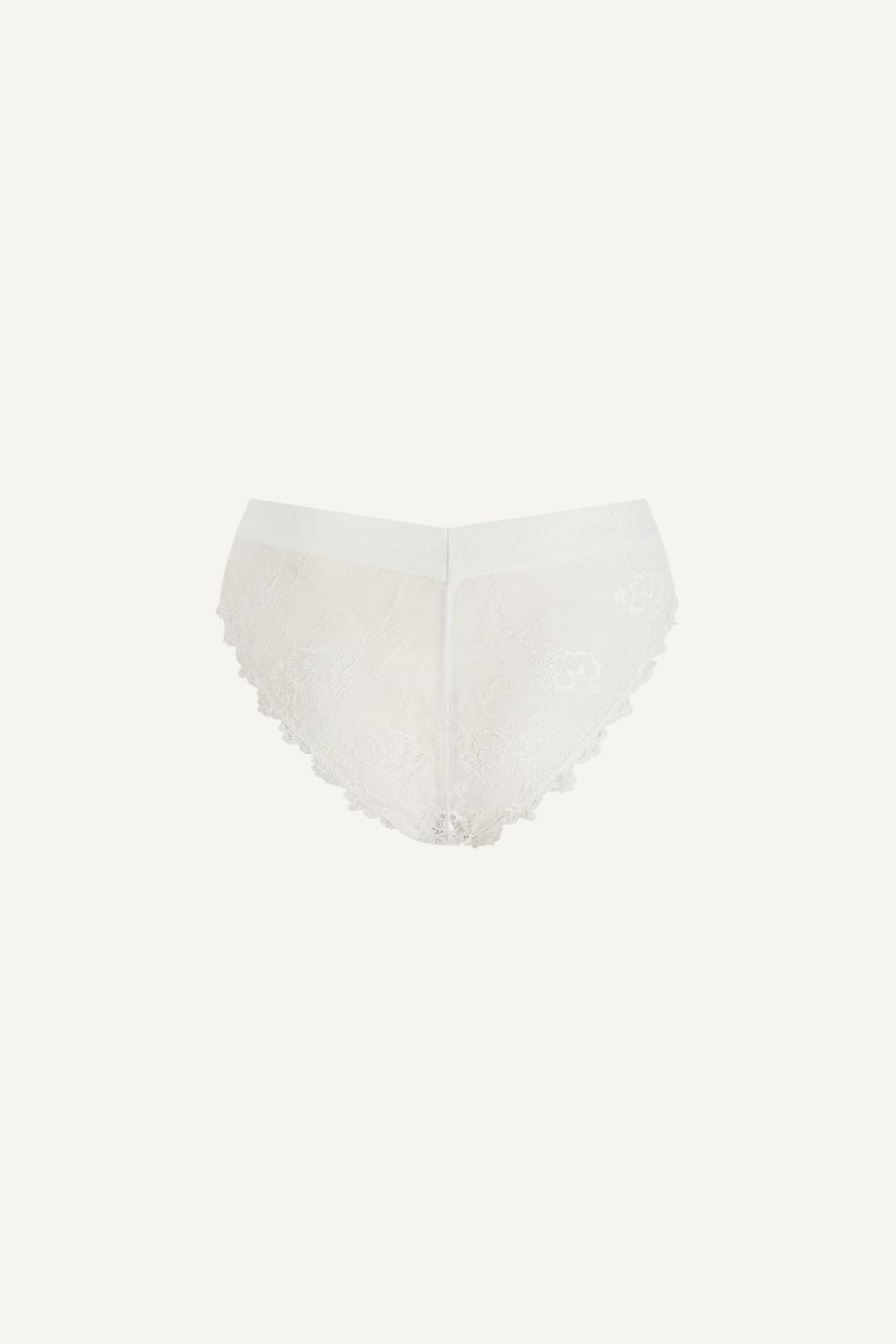 A ghost image of the back of the Signature Lace V Brazilian - White