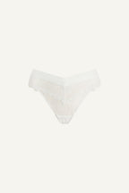 A ghost image of the front of the Signature Lace V Brazilian - White