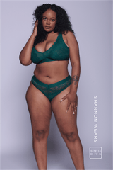 Signature Lace Synergy Fuller Cup Bralette & V Brazilian Set - Forest Green
