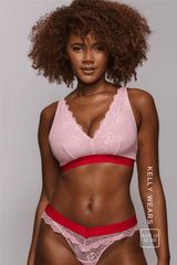 Signature Lace Fuller Cup Bralette & V Brazilian Set - Light Pink