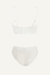 Signature Lace Fuller Cup & V Brazilian Set - White