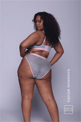 Signature Lace Fuller Cup Bralette & Brief Set - Denim Blue and Pink