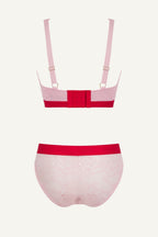Pink Lace Bralette And Brief Set