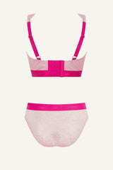 Signature Lace Fuller Cup Bralette & Brief Set - Two Tone Pink