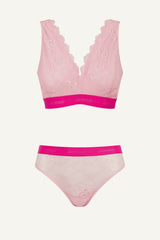 Signature Lace Fuller Cup Bralette & Brief Set - Two Tone Pink
