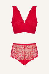 Signature Lace Fuller Cup Bralette & Short Set - Red