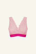 Brassière Signature en dentelle à bonnets généreux - Rose bicolore