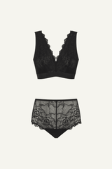 Signature Lace Fuller Cup Bralette & Short Set - Black