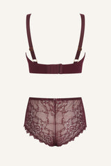 All Wonder, Push Up Bra & Short Set - Wine