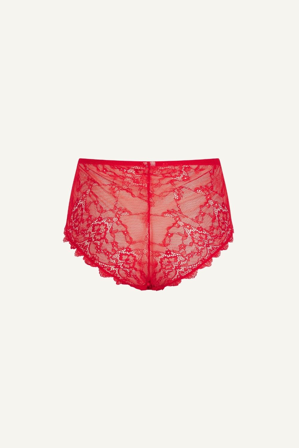 A ghost image of the Signature Lace Short - Red