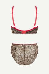 Signature Lace Bralette & V Brazilian Set - Leopard