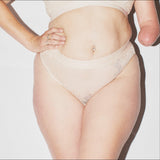 Culotte en dentelle nude - Amande
