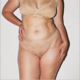 Nude Lace Brief - Caramel