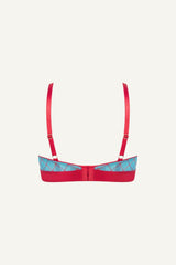 So Soft Mesh Check Print Bralette - Blue