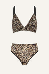 So Soft Mesh Bralette & High Waisted Brief Set - Leopard