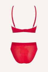 So Soft Mesh Bralette & Brief Set - Red