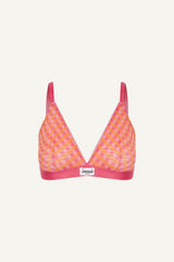 So Soft Mesh Check Print Bralette - Pink