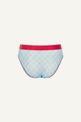So Soft Mesh Check Print Brief - Blue