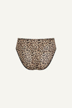 A ghost image of the back of a leopard print mesh brief 