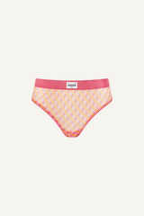 So Soft Mesh Check Print Brief - Pink
