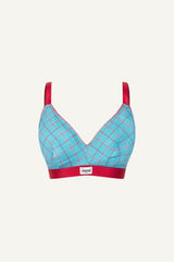 So Soft Mesh Check Print Fuller Cup - Blue