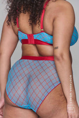 So Soft Mesh Check Print Fuller Cup - Blue