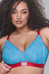 So Soft Mesh Check Print Fuller Cup - Blue