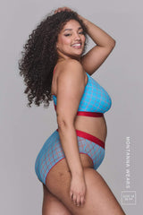 So Soft Mesh Check Print Fuller Cup - Blue