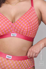 So Soft Mesh Check Print Fuller Cup - Pink
