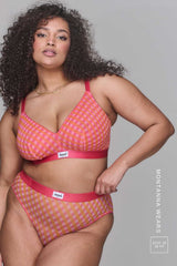 So Soft Mesh Check Print Fuller Cup - Pink