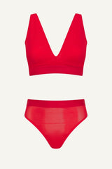 So Soft Mesh Fuller Cup & Brief Set - Red