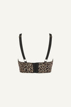 A ghost image of the back of a Leopard Print Mesh Fuller Cup Bralette 