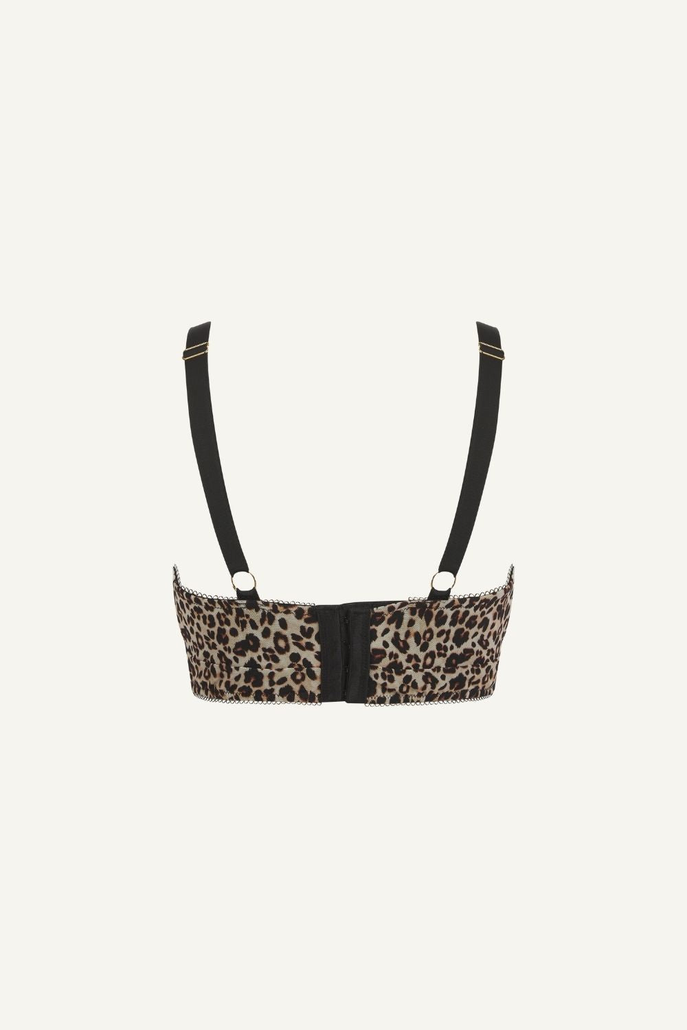 A ghost image of the back of a Leopard Print Mesh Fuller Cup Bralette 