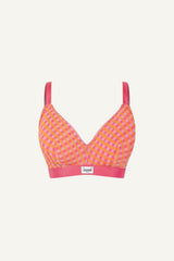 So Soft Mesh Check Print Fuller Cup - Pink